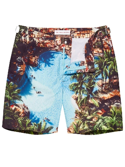 Shop Orlebar Brown Bulldog Blue Palms Swim Shorts Pooling Around In Multicolor