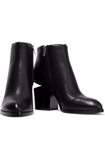 Shop Alexander Wang Woman Gabi Shearling-lined Leather Ankle Boots Black