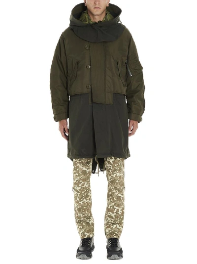 Shop Burberry Barkby Hooded Parka In Green