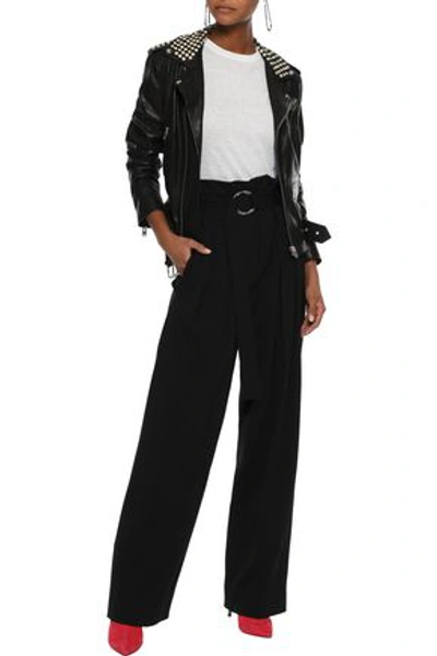 Shop Iro Woman Nova Studded Leather Biker Jacket Black