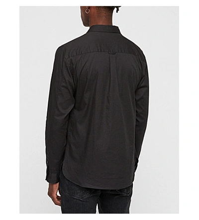 Shop Allsaints Redondo Slim-fit Cotton Shirt In Chain Grey