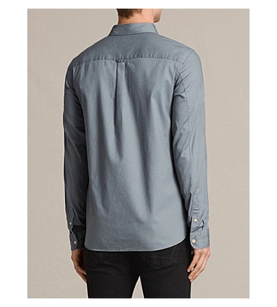 Shop Allsaints Redondo Slim-fit Cotton Shirt In Vista Blue