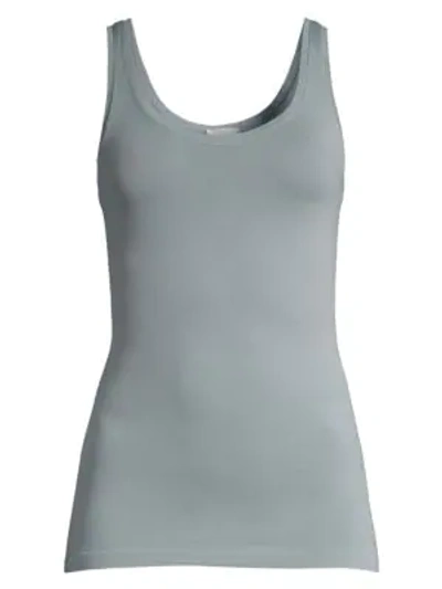 Shop Hanro Touch Feeling Tank Top In Oxidized Blue