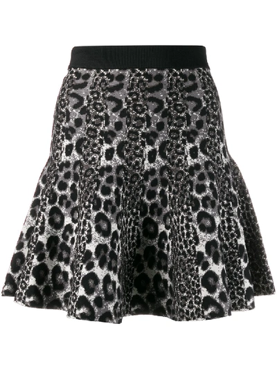Shop Michael Michael Kors Animalmix Panel Skirt In Grey