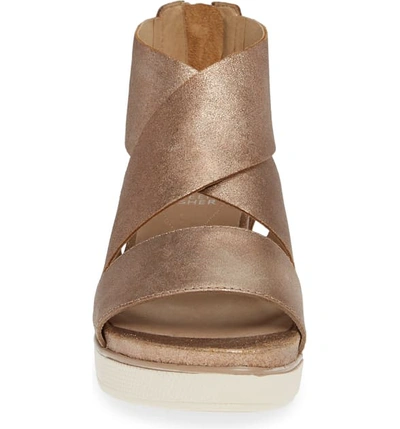 Shop Eileen Fisher Sport Platform Sandal In Bronze Metallic