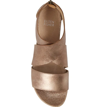 Shop Eileen Fisher Sport Platform Sandal In Bronze Metallic