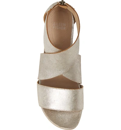 Shop Eileen Fisher Sport Platform Sandal In Platinum Metallic
