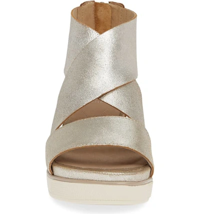 Shop Eileen Fisher Sport Platform Sandal In Platinum Metallic