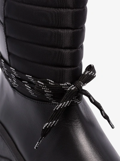 Shop Ganni Black Biker Leather Ankle Boots