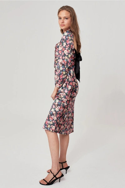 Shop C/meo Collective Time Flew Long Sleeve Dress In Black Garden Floral