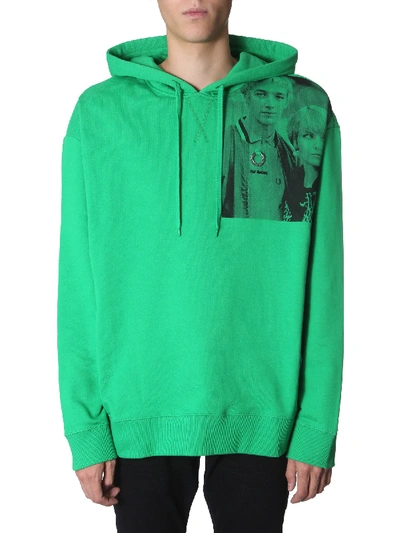 Shop Raf Simons Hooded Sweatshirt In Green