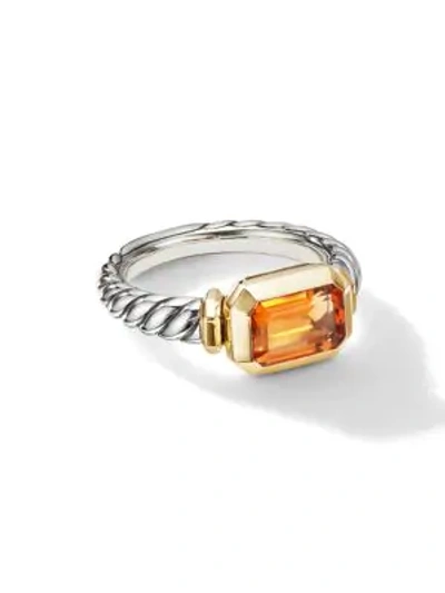 Shop David Yurman Women's Novella Ring With Madeira Citrine & 18k Yellow Gold