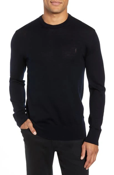 Shop Allsaints Mode Slim Fit Merino Wool Sweater In Ink Navy