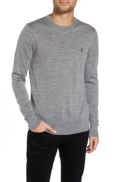 Shop Allsaints Mode Slim Fit Merino Wool Sweater In Grey Marl