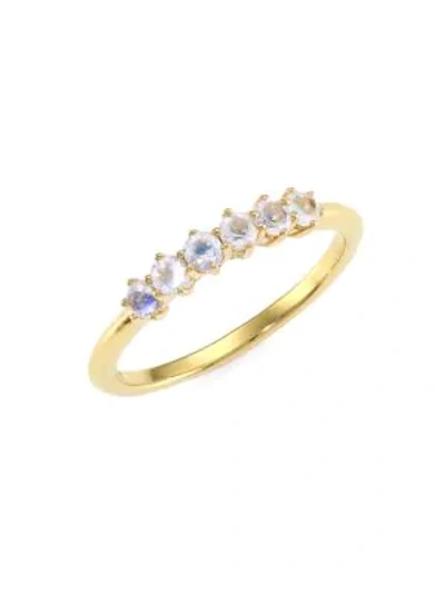 Shop Astley Clarke Women's 14k Yellow Goldplated & Rainbow Moonstone Ring In White Gold