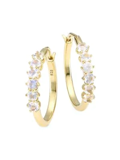 Shop Astley Clarke Women's 14k Yellow Goldplated & Rainbow Moonstone Hoop Earrings In White