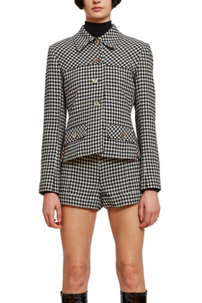 Shop Anna Sui Opening Ceremony Houndstooth Jacket In Black And White