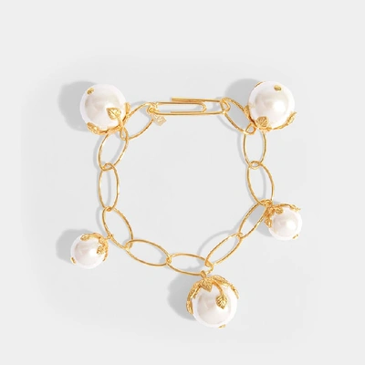Shop Aurelie Bidermann Albizia Bracelet In Gold-plated Brass And Glass Pearls