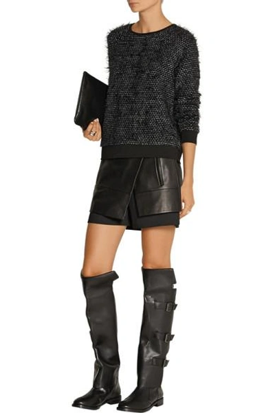 Shop Tibi Gia Leather Over-the-knee Boots In Black