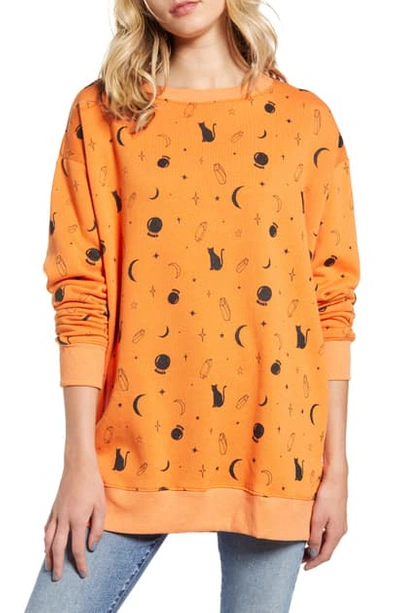 Shop Wildfox Mystic Roadtrip Sweatshirt In Orange Crush