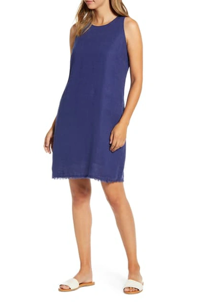 Shop Tommy Bahama Two Palms Frayed Trim Shift Dress In Island Navy