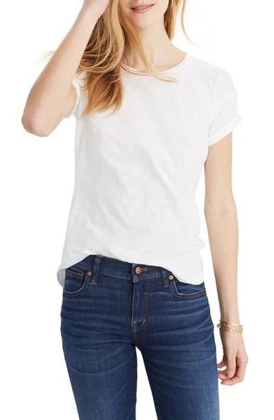 Shop Madewell 'whisper' Cotton Crewneck Tee In Optic White