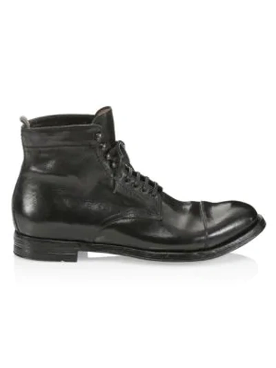 Shop Officine Generale Anatomia Lace-up Leather Boots In Nero