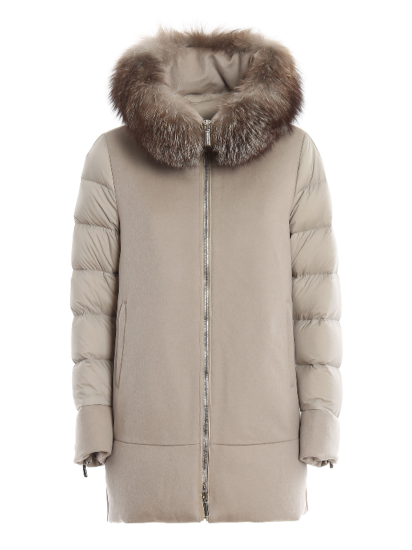 Moorer Fresia Wool And Cashmere Puffer Jacket In Light Beige | ModeSens
