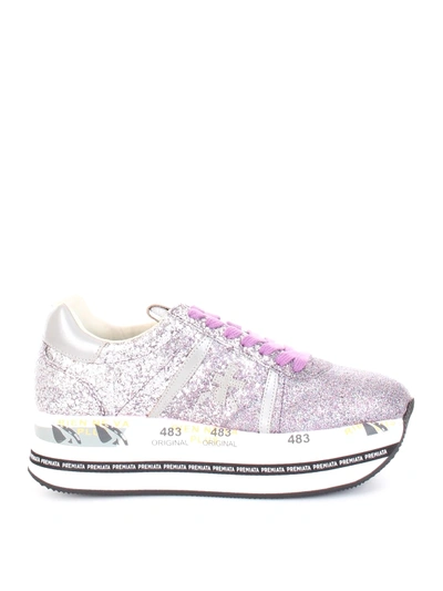 Shop Premiata Beth 4035 Glitter Sneakers In Pink