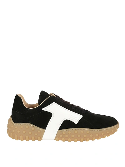 Shop Tod's Gommini Detailed Suede Sneakers In Black