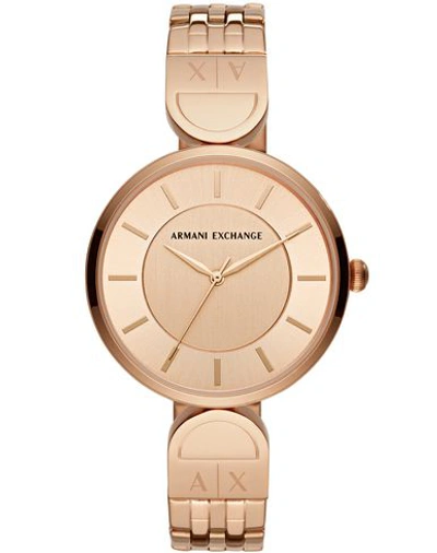 Shop Armani Exchange Wrist Watch In Copper