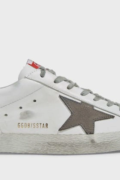 Shop Golden Goose Superstar Leather Trainers In White