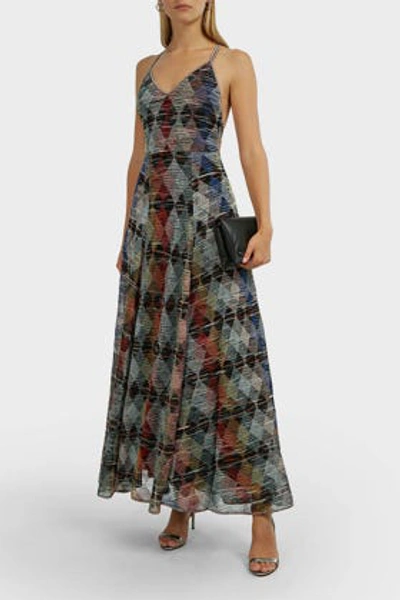 Shop Missoni Open-back Diamond-print Maxi Dress