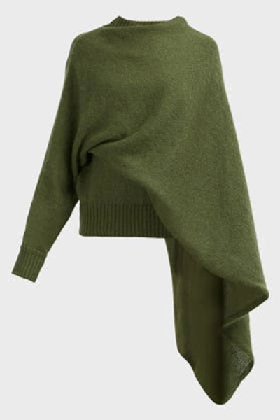 Shop Rejina Pyo Colette Mohair-blend Draped Jumper In Green