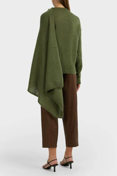 Shop Rejina Pyo Colette Mohair-blend Draped Jumper In Green