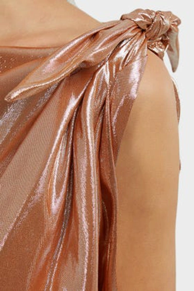 Shop Roland Mouret Silvabella Silk-blend Gown In Rose Gold