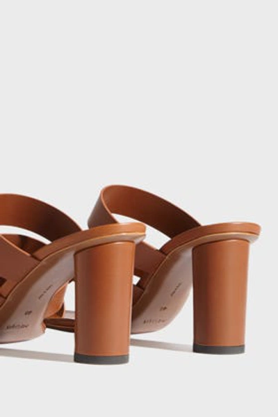 Shop Neous Eury Cutout Leather Mules In Brown