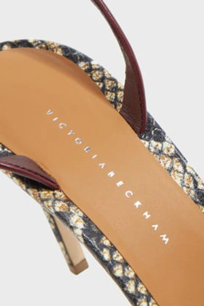 Shop Victoria Beckham Amy 90 Python-print Sandals