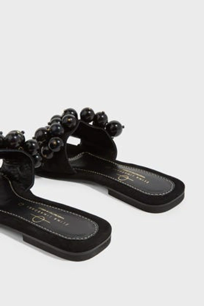 Shop Elina Linardaki Midnight Hour Suede-leather Sandals In Black