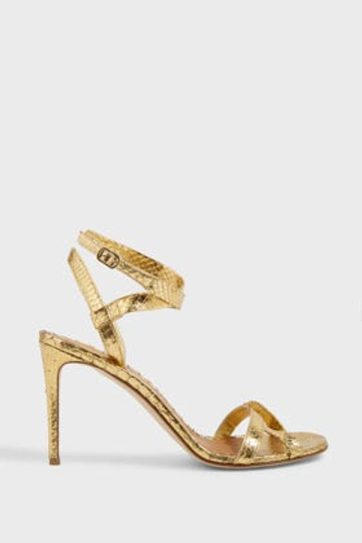 Shop Victoria Beckham Marble 105 Stiletto Sandals In Y Gold