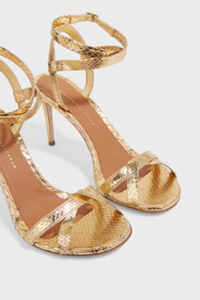 Shop Victoria Beckham Marble 105 Stiletto Sandals In Y Gold