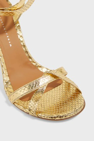 Shop Victoria Beckham Marble 105 Stiletto Sandals In Y Gold