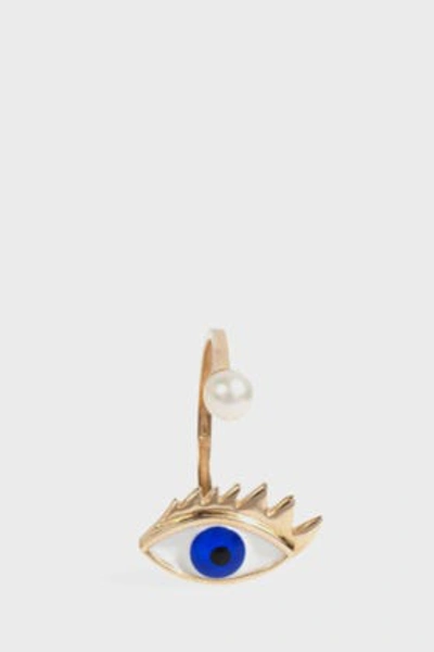 Shop Delfina Delettrez Eye Piercing Ring In Metallic