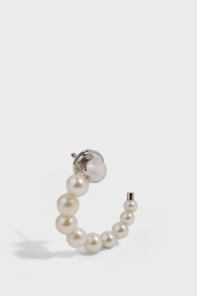 Shop Yvonne Léon 18-karat White Gold, Diamond And Pearl Earring In Y Gold