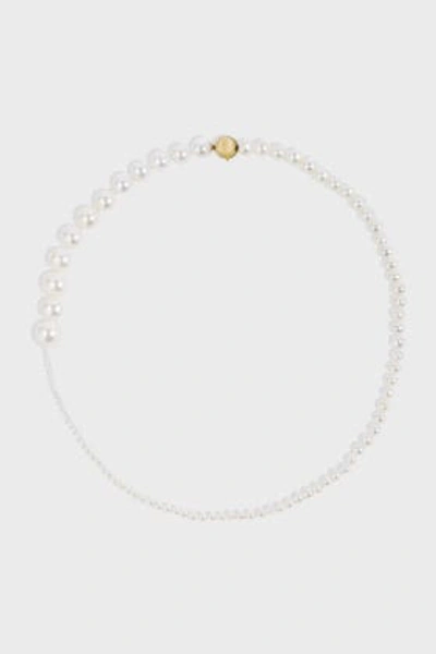 Shop Sophie Bille Brahe Pearl And 14k Yellow Gold Peggy Necklace In Y Gold