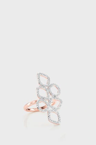 Shop Monica Vinader Diamond And 18k Rose Gold Vermeil Riva Mini Cluster Cocktail Ring