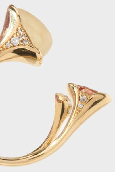 Shop Fernando Jorge 18-karat Gold Diamond, Imperial Topaz And Calcite Ring In Metallic
