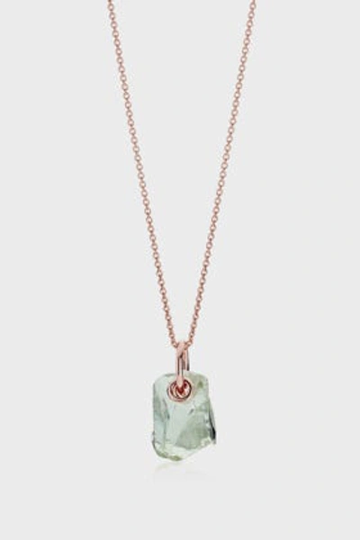 Shop Monica Vinader Caroline Issa Green Amethyst And 18k Rose Gold Adjustable Necklace