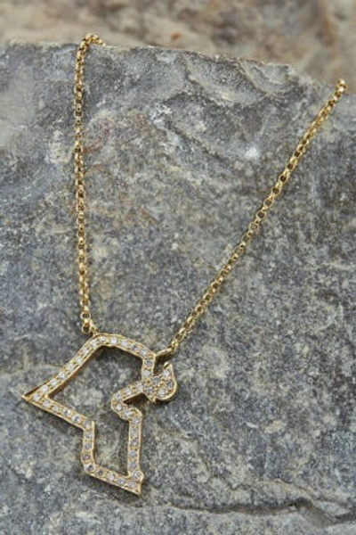 Shop Tiba Kuwait Map Outline Necklace In Y Gold