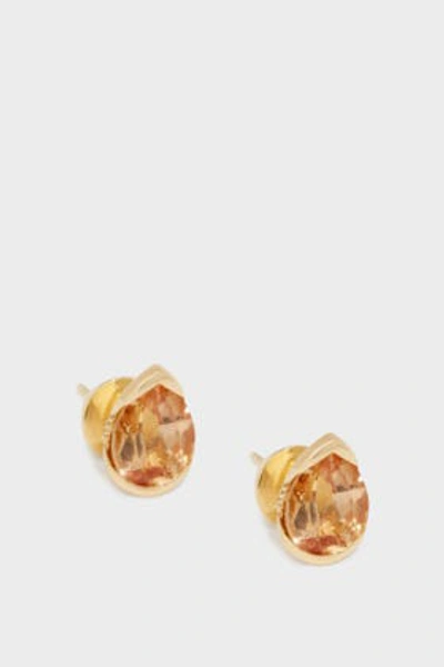 Shop Fernando Jorge Bloom 18-karat Gold Diamond And Imperial Topaz Earrings In Metallic